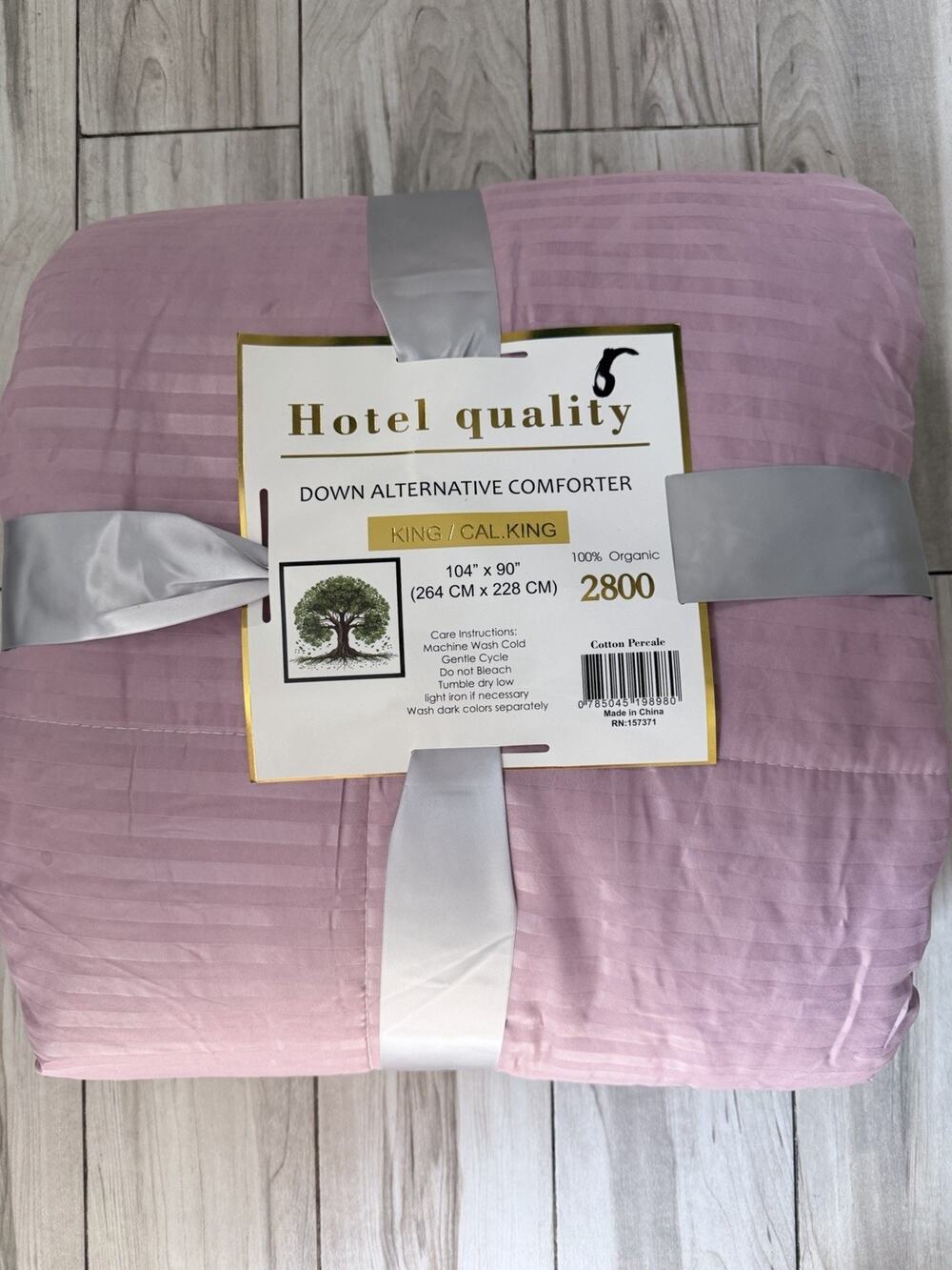 Hotel Quality Down Alternative 100% Cotton Cal King/king Comforter Pink/lavender